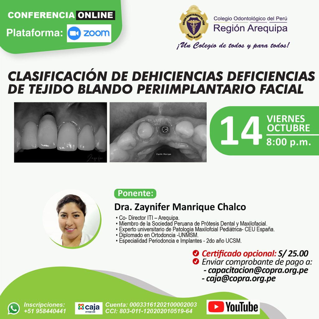 Clasificación de dehiciencias deficiencias de tejido blando periimplantario facial