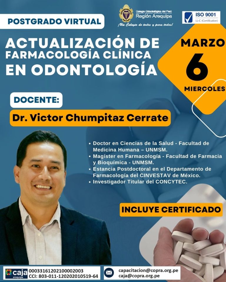 Actualización En Farmacología Clínica En Odontología Copra Arequipa